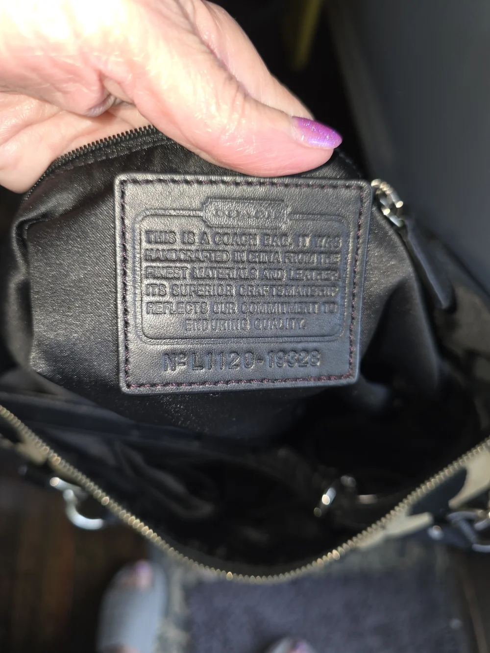 COACH Black and Cream Signature Canvas Shoulder Bag 